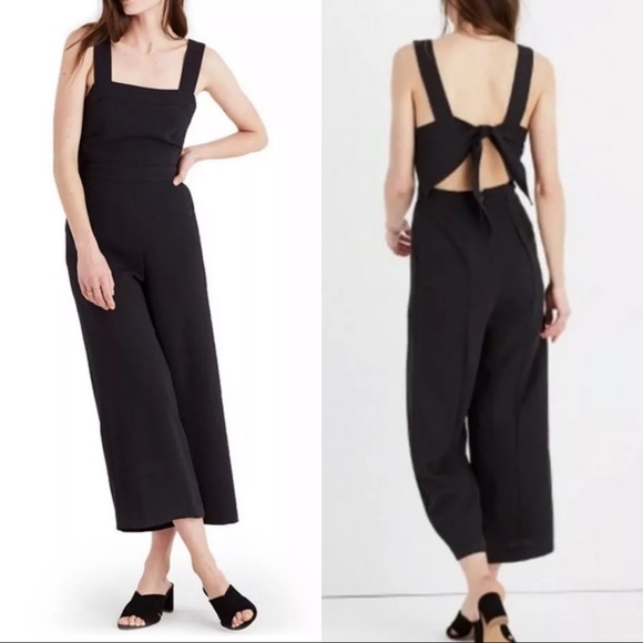 apron bow back jumpsuit